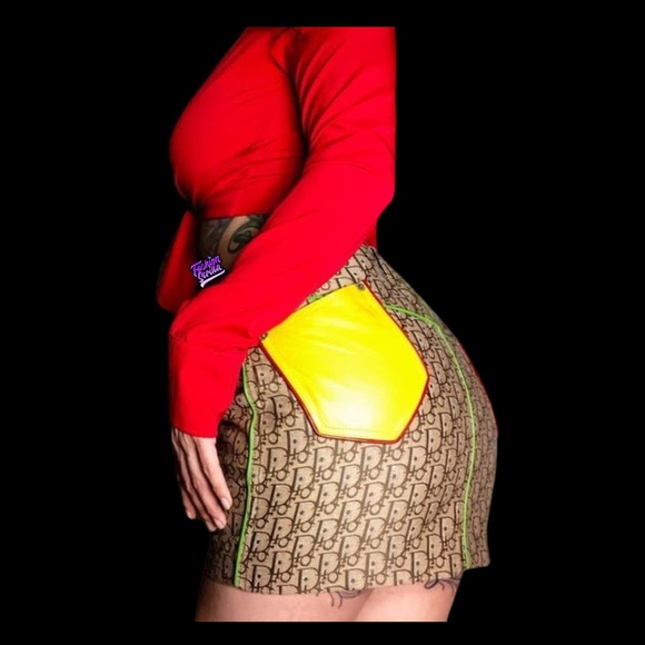 Christian Dior Vintage leather Rasta Mini skirt - Picture 15 of 15